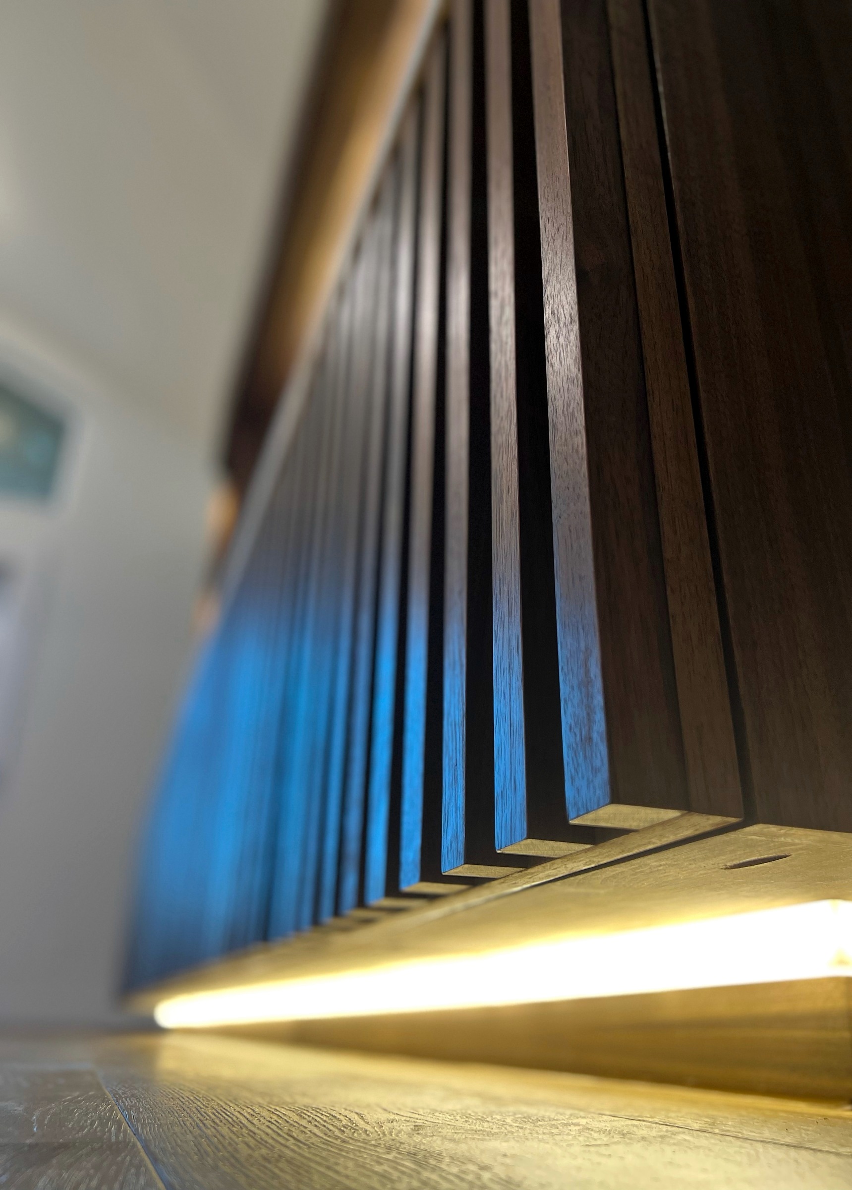 Walnut media wall — alternate view