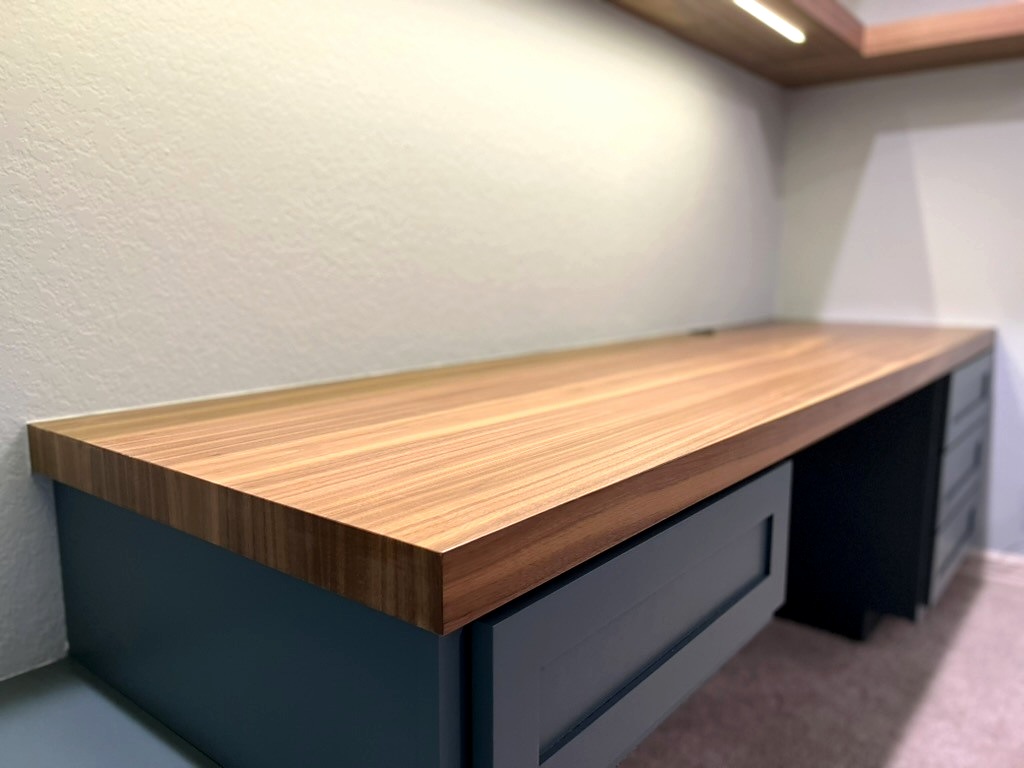 Walnut workspace — alternate view